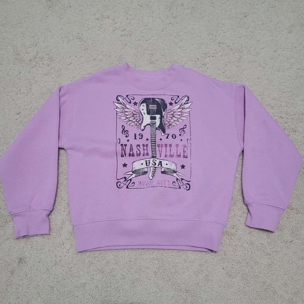Light Purple Nashville Kids Sweatshirt. Size 7